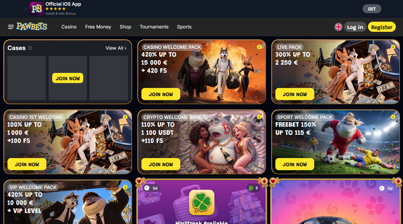 PawBets Casino Bonuses