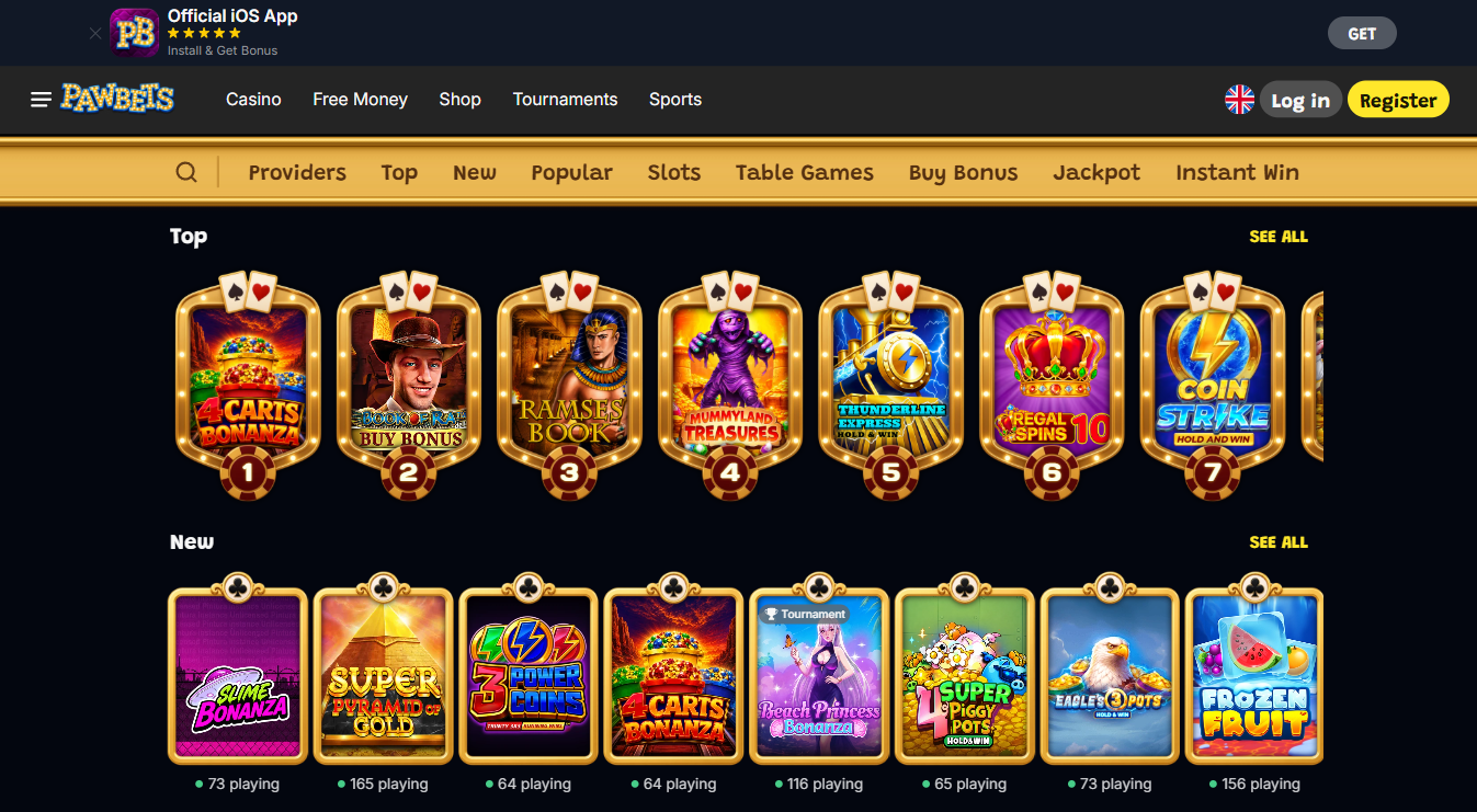 PawBets Casino Slots and Live